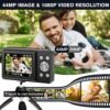 Digital Camera, Kids Camera with 32GB Card FHD 1080P 44MP Vlogging LCD Screen 16X Zoom Compact Portable Mini Rechargeable Gifts for Students Teens Adults Girls Boys-Black, (DC403Black) - Image 3