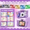 48 MP Kids Camera Girls Boys 3-12 Years Old,1080P HD Digital Video Camera for Kids with 32GB Card, Toddler Camera with Cartoon Silicone Cover, Christmas Birthday Gifts for Kids -Purple - Image 5