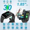 Smartwatch (Answer/Make Call) for Men Women, 1.85" HD Touch Screen Fitness Watch with Heart Rate Sleep SpO2 Monitor, IP68 Waterproof, 100+Sport Mode Activity Trackers for Android iOS - Image 4
