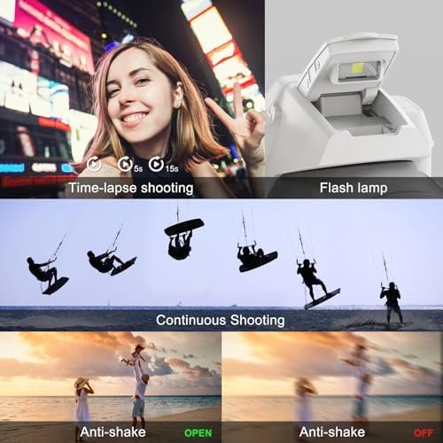 64MP Digital Camera for Photography Autofocus, 4K vlogging Camera for YouTube with Strap&Tripod,16X Anti-Shake Compact Travel Camera with WiFi & App Control, Flash,SD Card, 2 Batteries (White) - Image 5