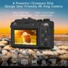 Digital Camera for Photography, 4K Vlog Camera with 4 Changeable Colors, Dual Cam Front and Rear, 7 Color Filters, 140°Wide Angle, 18X Zoom, 64G TF Card & Hand Strap, A01 - Image 4