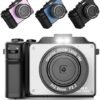 Digital Camera for Photography, 4K Vlog Camera with 4 Changeable Colors, Dual Cam Front and Rear, 7 Color Filters, 140°Wide Angle, 18X Zoom, 64G TF Card & Hand Strap, A01