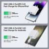 [4 Pack] USB C Charger Block, 20W Dual Port QC+PD 3.0 Power Adapter, USB C Fast Charging Block Type C Wall Charger Plug Cube for 15/15 Pro/15 Pro Max/14/14 Pro Max/13/13 Pro Max/12/iPad Pro/Samsung - Image 4