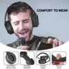 Bluetooth Headphones Over Ear, 68H Playtime and 3 EQ Music Modes Wireless Headphones with Microphone/Deep Bass, HiFi Stereo Foldable Lightweight Headset for PC Home Travel Office （Black - Image 4