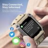 Smart Watch Rugged and Military with 5ATM Waterproof Bluetooth Call(Answer/Dial Calls) AI Assistant, Long-Lasting Battery Life, Multiple Sports Tracking, Health Monitoring, 2.02'' HD Display - Image 7