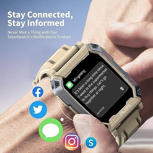 Smart Watch Rugged and Military with 5ATM Waterproof Bluetooth Call(Answer/Dial Calls) AI Assistant, Long-Lasting Battery Life, Multiple Sports Tracking, Health Monitoring, 2.02'' HD Display - Image 7