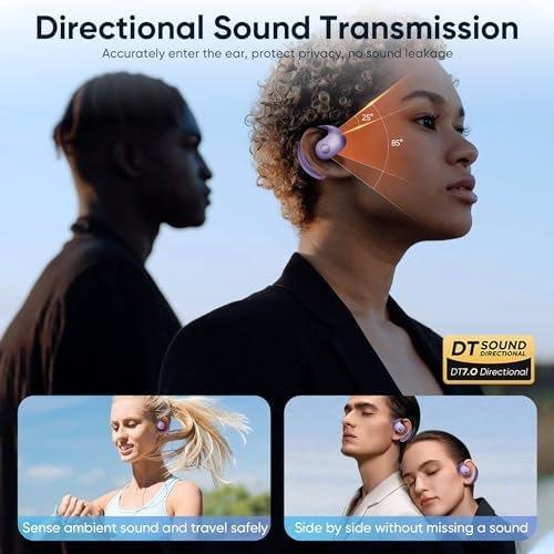 Ows Hanging Earphones 5.4 Bluetooth, Hy-T26 X15 Pro Earphone Wireless Bluetooth, X15 Pro Wireless Earbuds Bluetooth Headphones, Stereo Noise Reduction BT 5.4 Earphones, Wireless Earbuds Purple - Image 5