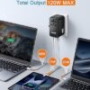 LENCENT 120W International Travel Adapter, GaN Universal Travel Adapter with 1 USB-A & 3 Type C Power Adapter, Fast Charger for Phone,Laptops, Worldwide Plug Adapter for USA/UK/EU/AUS, Black - Image 5