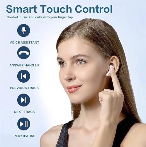 Wireless Earbuds Bluetooth Headphones 5.3 HiFi Stereo Earphones, 35H Playtime HiFi Stereo Bass with Charging Case,in-Ear Headphones Touch Control - Image 5