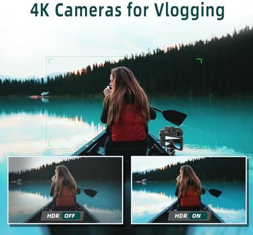 Mo Digital Cameras for Photography & 4K Video, 48 MP Vlogging Camera for YouTube with 180° Flip Screen,16X Digital Zoom,Flash & Autofocus,52mm Wide Angle & Macro Lens,2 Batteries,32GB SD Card(Black) - Image 4