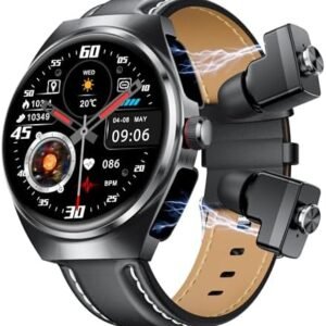 Smart Watch with Earbuds for Android iPhone,Round 1.53”HD Big Screen (Make/Answer Calls) Fitness Tracker,All-in-one Smartwatches Long Time Standby TWS Music Watch for Men Women