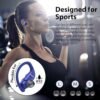 bmanl Wireless Earbuds Bluetooth Headphones 48hrs Play Back Sport Earphones with LED Display Over-Ear Buds with Earhooks Built-in Mic Headset for Workout Blue - Image 6