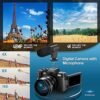4K Digital Cameras for Photography, 48MP Vlogging Camera for YouTube with Microphone & Tripod Grip, Video Camera with Wide-Angle&Macro Lens, Content Creator Kit & Travel Camera（Black） - Image 2