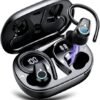 Wireless Earbuds, 2023 Bluetooth Headphones 5.3 Sport, 50H Ear buds with Earhooks, Dual LED Display Bluetooth Earbuds, Deep Bass Stereo Noise Cancelling Headphones, IP7 Waterproof Running Earphones