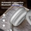 Wireless Headphones Over-Ear Bluetooth Adjustable Headphones 42 Hours of Listening Time Volume Control, Fitting in Gaming/Running/Sports Headphones for iPhone/Android/Samsung - Silver - Image 6