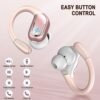 Wireless Bluetooth Earbud Sport, Bluetooth 5.3 Headphones with Noise Cancelling Mic, 75H HiFi Stereo Over Ear Earbud with LED Display and USB-C, IP7 Waterproof Earphones, Button Control, Rose Gold - Image 6