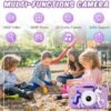 48 MP Kids Camera Girls Boys 3-12 Years Old,1080P HD Digital Video Camera for Kids with 32GB Card, Toddler Camera with Cartoon Silicone Cover, Christmas Birthday Gifts for Kids -Purple - Image 2