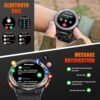 EIGIIS KE5 Military Smart Watch for Men with Flashlight SOS 3ATM Waterproof Watch 530mAh Big Battery 1.45" Rugged Tactical Smartwatch with Compass Elevation Barometer Fitness Watch for iPhone Android - Image 6