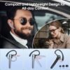 Bluetooth Headset V5.3, Wireless Headset with ENC Noise Canceling Mic, 120Hrs Talk Single-Ear Bluetooth Earpiece, LED Display, IP7 Waterproof Hand-Free Earphone for Trucker/Business, Blue - Image 7