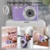 Digital Camera for Teens, FHD 4K 44MP Digital Camera Purple with 64GB SD Card 16X Digital Zoom, Cameras for Photography Compact Point and Shoot Camera for Teen Boys Girls Kids Camera Digital - Image 6