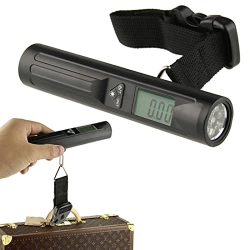 Portable Luggage Scale for W/Flashlight 40kg/10g Electronic Digital Suitcase Travel Bag Hanging Weighing Scale Blue Bac Luggage Weight Scale Digital Weight Scale Kitchen with Flashlight & Blue LCD - Image 2