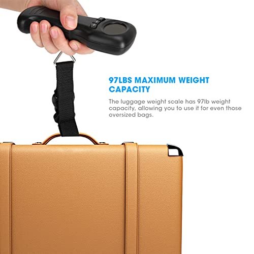 Ocs?8 50Kg/110Lb Portable Travel Hanging Luggage Scale Electronic Weight with LCD Digital Display,Luggage Scale,Auto Lock Reading After Weighing, Electronic Weight Luggage Scale LCD Electronic We - Image 6