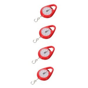 GLEAVI 4pcs Spring Balance Fish Scale Mini Luggage Scale Travel Scale Luggage Weight Portable Mini Scales Spring Scales Hanging Weight Scale Hand Scale Portable Scale for Luggage