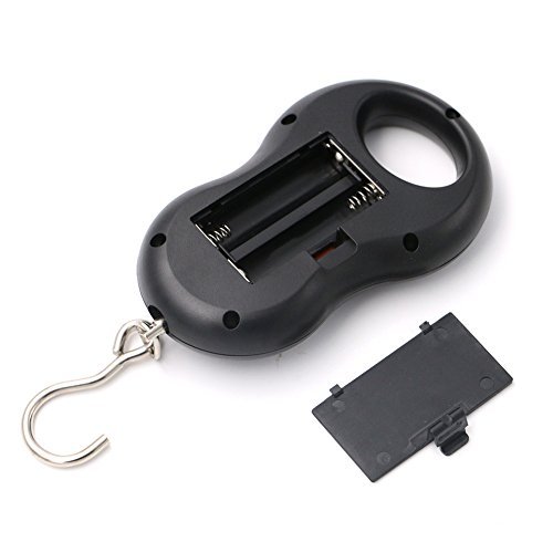 Pocket Portable 50kg/10g LCD Digital Scale Electronic Hand Held Hook Belt Luggage Hanging Scale Backlight Balance Weigting (Black) - Image 5