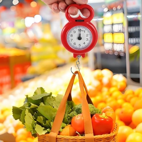Portable Hand Scale Portable Luggage Scale Portable Scale Travel Luggage Scale Baggage Weight Scale Fish Weighing Scale Hanging Scales Luggage Weight Scale Portable Iron Red - Image 5