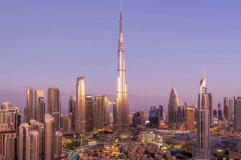 Burj Khalifa against a blue sky, a top attraction in the best things to do in Dubai 2025