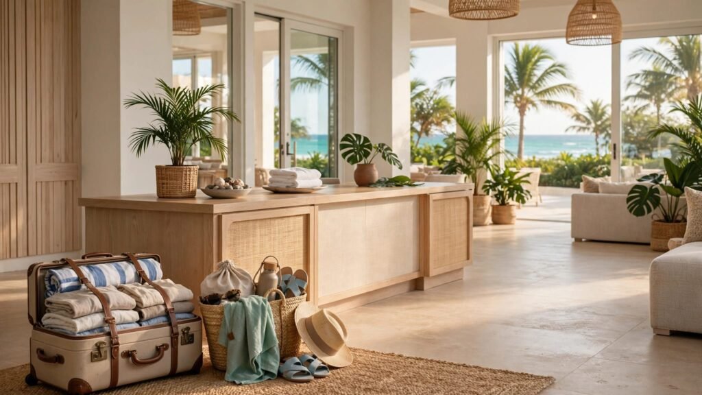 Caribbean resort check-in
